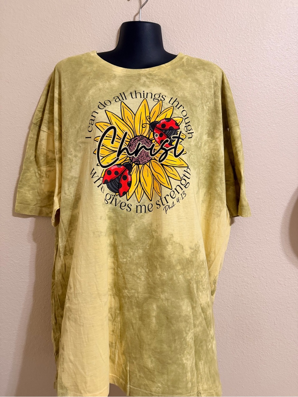 Yellow Sunflower Graphic Tee with Faith Script